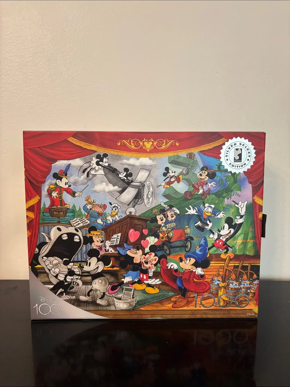 Silver Select Disney Mickey Through the Years  Art Puzzle Box